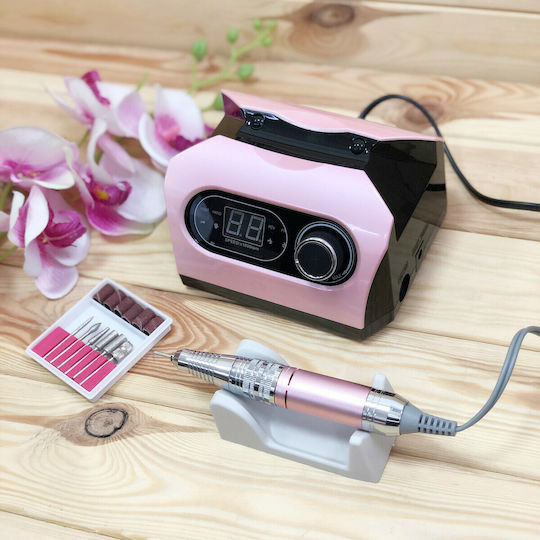 Factory ZS-717 Nail Drill Power 65W Pink with 35000 Rotations per Minute