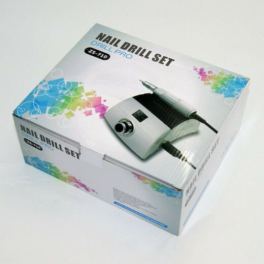 Electric Nail Drill 65W White 30000 Rounds/Minute with Pedal