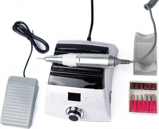 Electric Nail Drill 65W White 30000 Rounds/Minute with Pedal