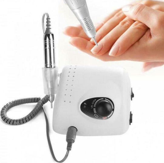 Nail Drill Power 65W White with Pedal with 35000 Rotations per Minute