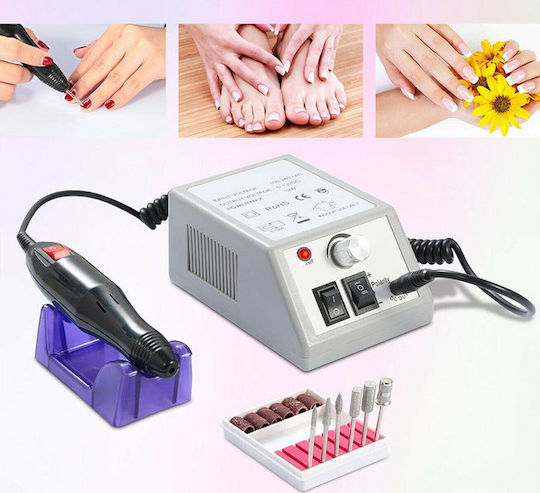 Timeless Tools Freză pentru Unghii Electrică 12W Gri cu Pedală cu 13000 Rotiri pe Minut