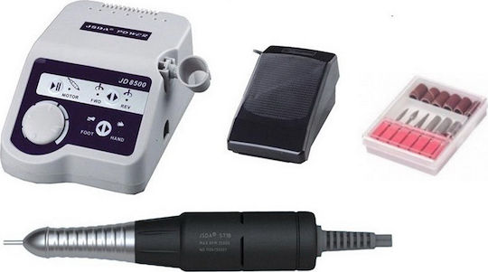 JSDA JD8500 Nail Drill Power 65W White with Pedal with 35000 Rotations per Minute