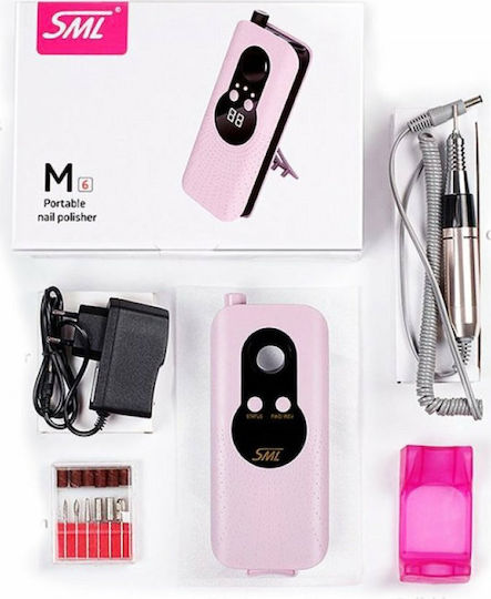 SML M6 Nail Drill Battery 30W Pink with 35000 Rotations per Minute