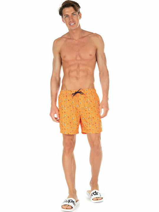 Men's Swimwear Shorts Orange with Patterns