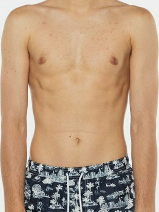 Herren Badebekleidung Shorts Marineblau mit Mustern