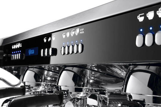 Wega Polaris EVD Мат черно Професионална Еспресо Машина с 3 Група Р100xД57xВ52см