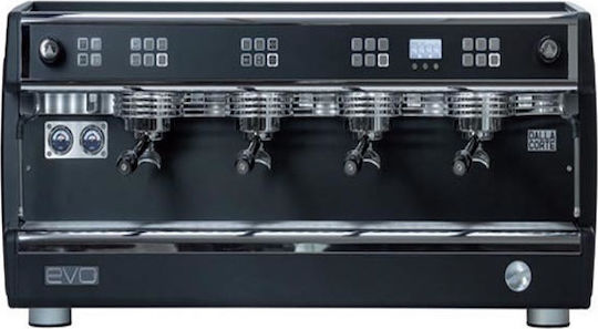 Dalla Corte Evo2 Nebula Schwarz Kommerzielle Espressomaschine mit 4 Gruppen 6kW Höhe 51cm Breite 115cm Tiefe 52,5cm