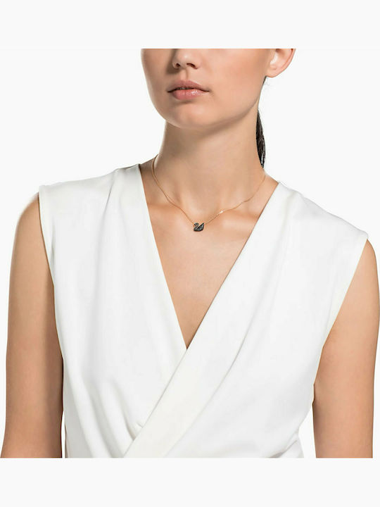 Swarovski Iconic Swan Necklace Swan Gold Plated