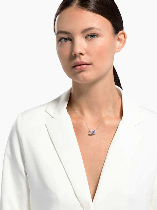 Swarovski Dancing Swan Necklace Blue