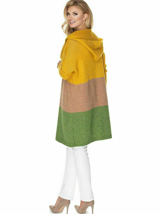 PeeKaBoo 30069 Long Women's Knitted Cardigan Musturd/Green 135307