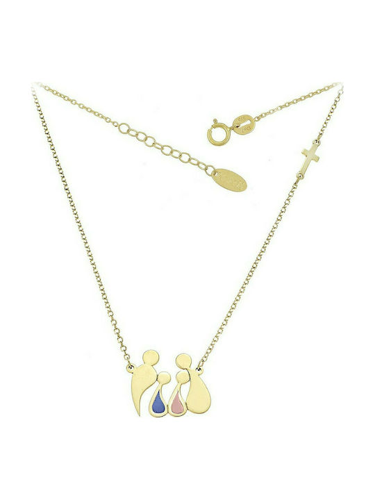 Mertzios.gr Necklace Family from Rose Gold 9 K