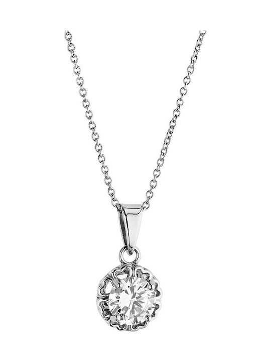 Vogue Necklace from Silver with Diamond & Zircon