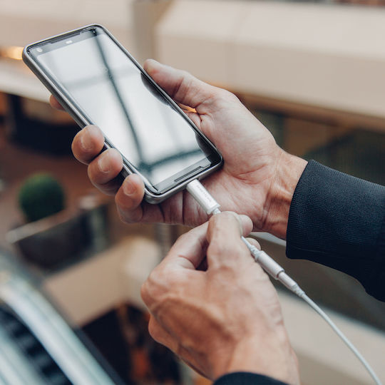 Moshi Μετατροπέας USB-C male σε 3.5mm female Ασημί 1τμχ