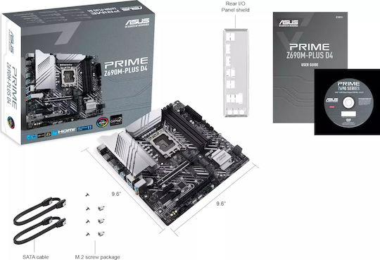 Asus Prime Z690M-PLUS D4 Motherboard Micro ATX με Intel 1700 Socket 90MB18Q0-M0EAY0