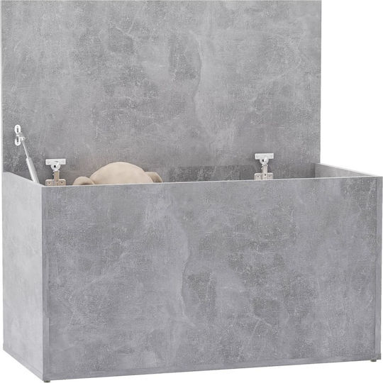 vidaXL Декоративна куфар Дърво Grey Concrete 84x42x46бр
