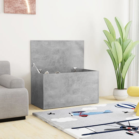 vidaXL Декоративна куфар Дърво Grey Concrete 84x42x46бр
