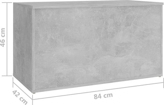 vidaXL Декоративна куфар Дърво Grey Concrete 84x42x46бр
