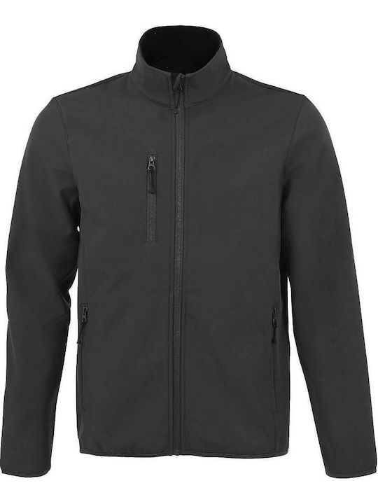 Sol's Men's Winter Softshell Jacket Waterproof and Windproof Charcoal