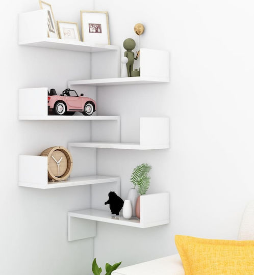 Eckregale Wand White Glossy 2Stück 40x40x50cm