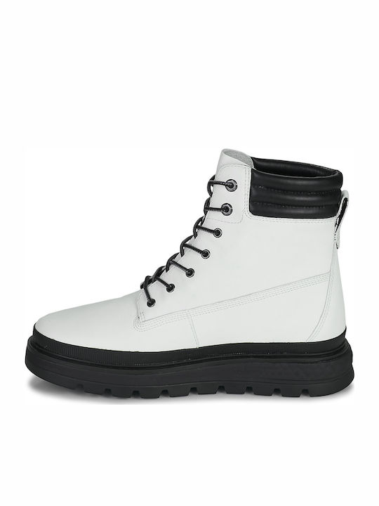 Ray City 6 Inch Ghete dama de piele cu Platforme pentru femei in Alb