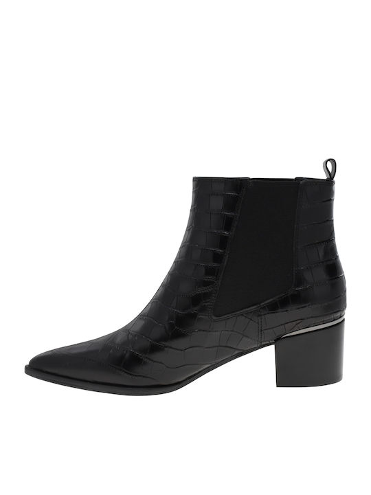 Nine West Honor8 Leder Damen Knöchelstiefel Black Croco