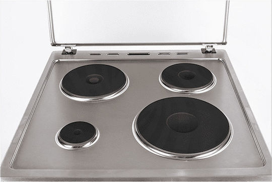 United Aragaz 65lt cu Plite Emailate L60cm. Inox