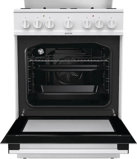 Gorenje Κουζίνα 71lt με Εστίες Υγραερίου & Ρεύματος Π60εκ. Λευκή