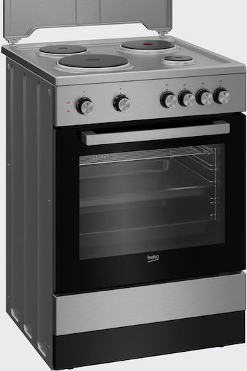 Beko Κουζίνα 65lt με Εμαγιέ Εστίες Π60εκ. Inox