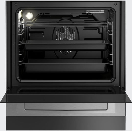 Beko Κουζίνα 65lt με Εμαγιέ Εστίες Π60εκ. Inox