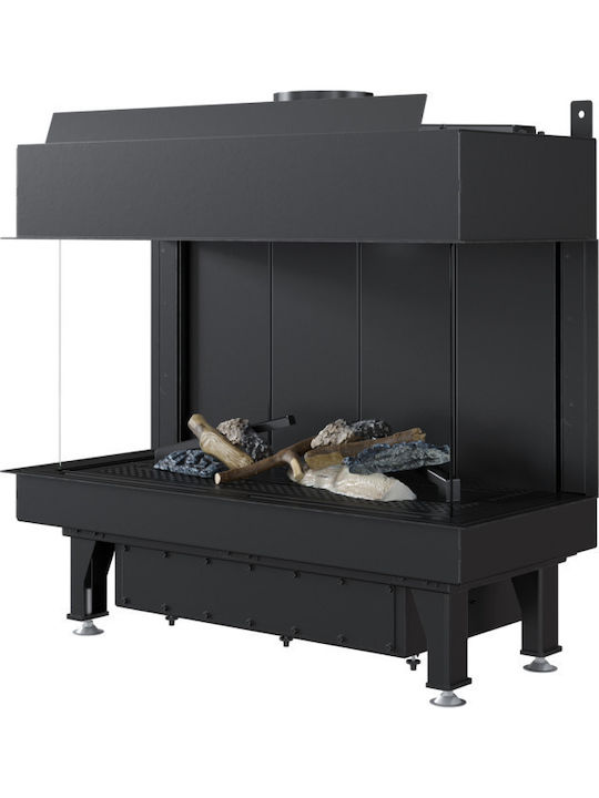 Kratki Leo LP 70 G20 Kaminofen Gas 7.3kW Rechte Ecke mit fester Tür