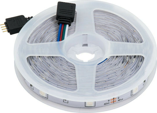 GloboStar Smart Ταινία LED Wi-Fi 12V RGB Φως 2x5m Τύπου SMD5050 με Τροφοδοτικό, Τηλεχειριστήριο & WiFi Controller