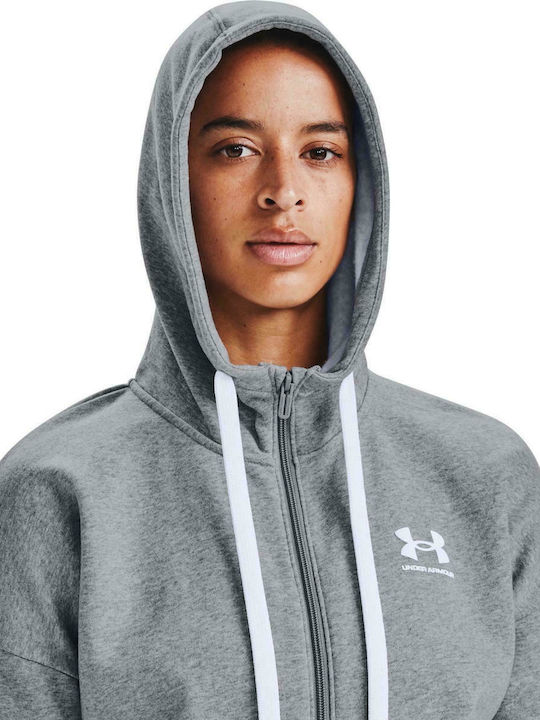 Rival Women's Sweatshirt Jacket Hooded Grey Medium Heather