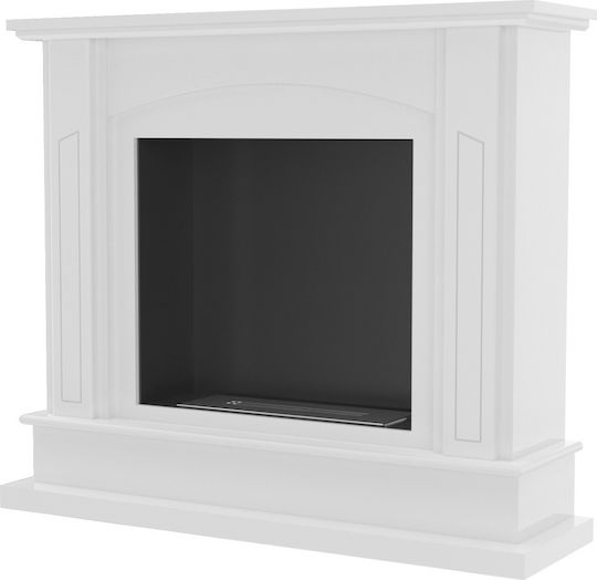 Kratki February Tuv Boden Bioethanol Kamine Innenbereich Weiß 112x32.5x96.2cm