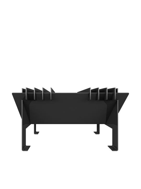 Kratki Kamin Draußen Metallisch Schwarz 58x58x32.5cm