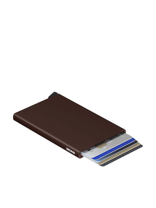 Cardprotector Ανδρικό Πορτοφόλι Καρτών με RFID και Μηχανισμό Slide Καφέ