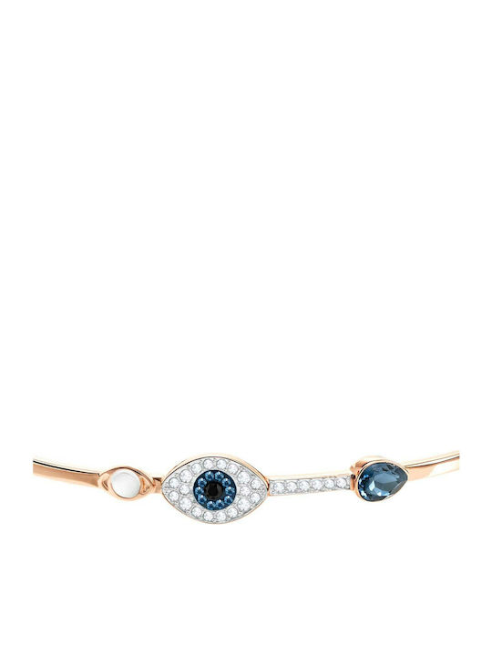 Swarovski Duo Evil Eye Средна Дамска Гривна Белезници с Дизайн Очи Златна 5.9см