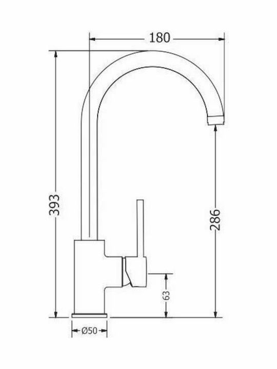 Viospiral Line Tall Kitchen Faucet Counter White