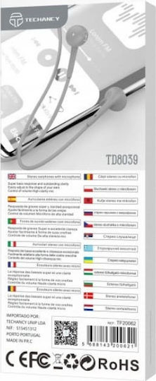 Techancy TF20062 Handsfree cu două căști cu mufă 3.5mm Gri