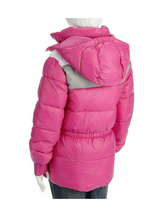 Nike Kids Sports Jacket Long Hooded Pink Heavy Padded