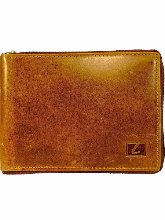 Leather Men's Wallet Classic with RFID Cognac