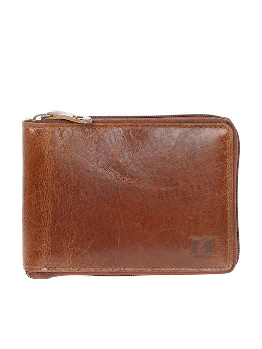 Leather Men's Wallet Classic with RFID Cognac