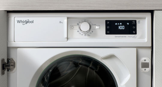 Whirlpool Εντοιχιζόμενο Πλυντήριο Ρούχων 8kg 1400 Στροφών 6th Sense BI WMWG 81484E EU