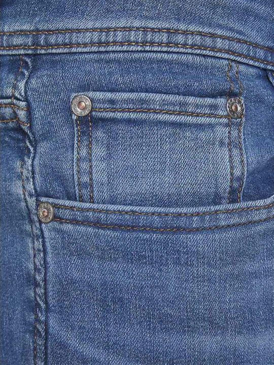 Men's Jeans Pants Elastic with Slim Tapered Fit Blue Denim