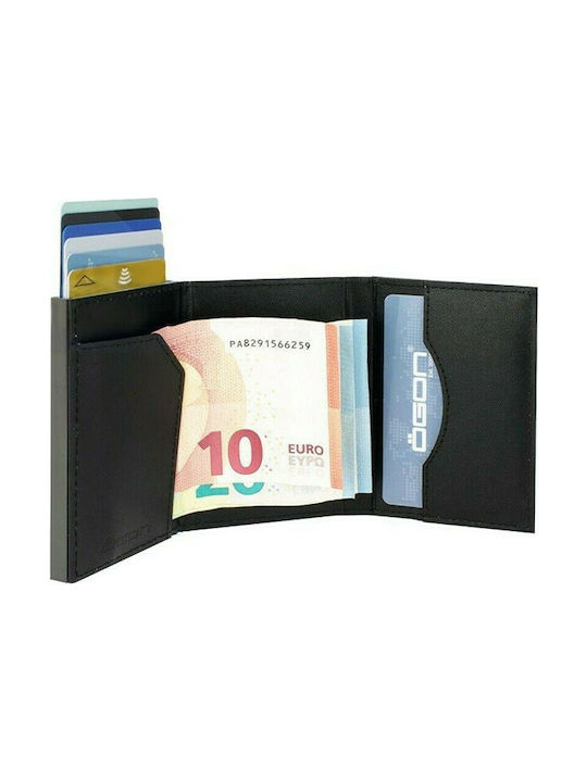 Cascade Men's Leather Card Wallet with RFID Black