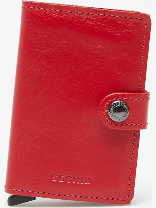 Miniwallet Original Portofel bărbătesc Carduri cu RFID și mecanism Slide Roșu