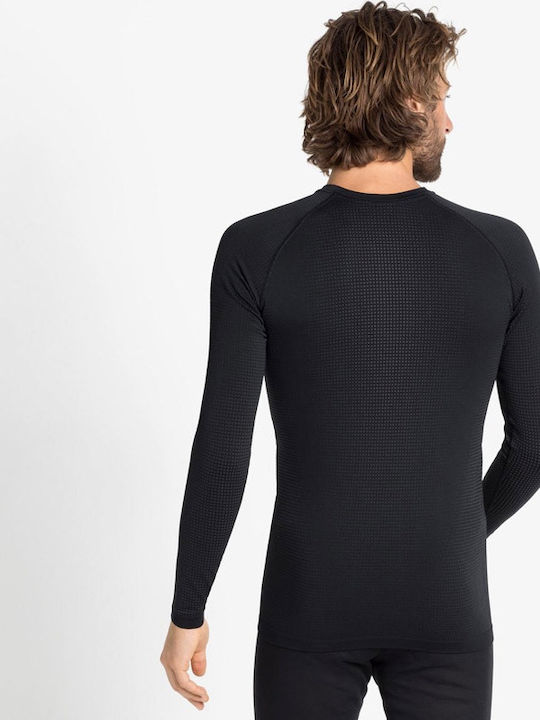 Odlo Performance Warm Eco Ανδρική Ισοθερμική Μακρυμάνικη Μπλούζα Μαύρη