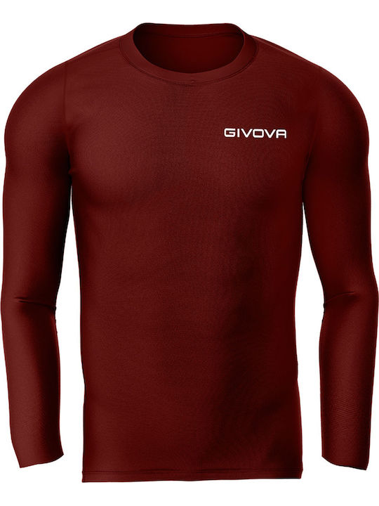 Givova Corpus 3 Maglia Ανδρική Ισοθερμική Μακρυμάνικη Μπλούζα Κόκκινη
