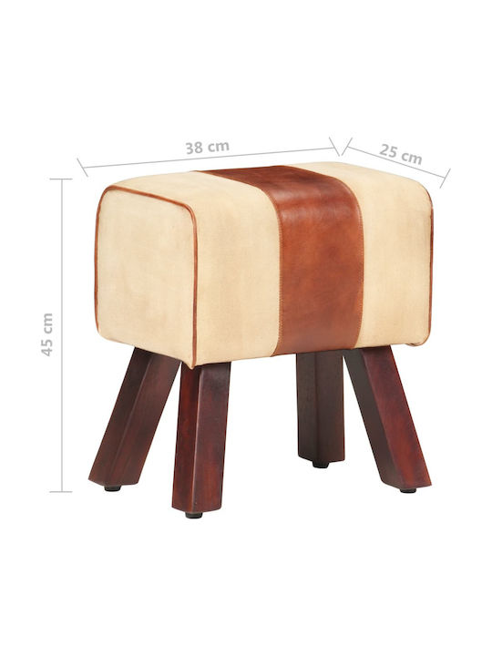 Stool For Living Room Leather Coffee 38x25x45cm
