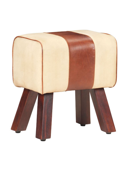 Stool For Living Room Leather Coffee 38x25x45cm