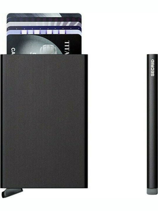 Cardprotector Ανδρικό Πορτοφόλι Καρτών με RFID και Μηχανισμό Slide Μαύρο